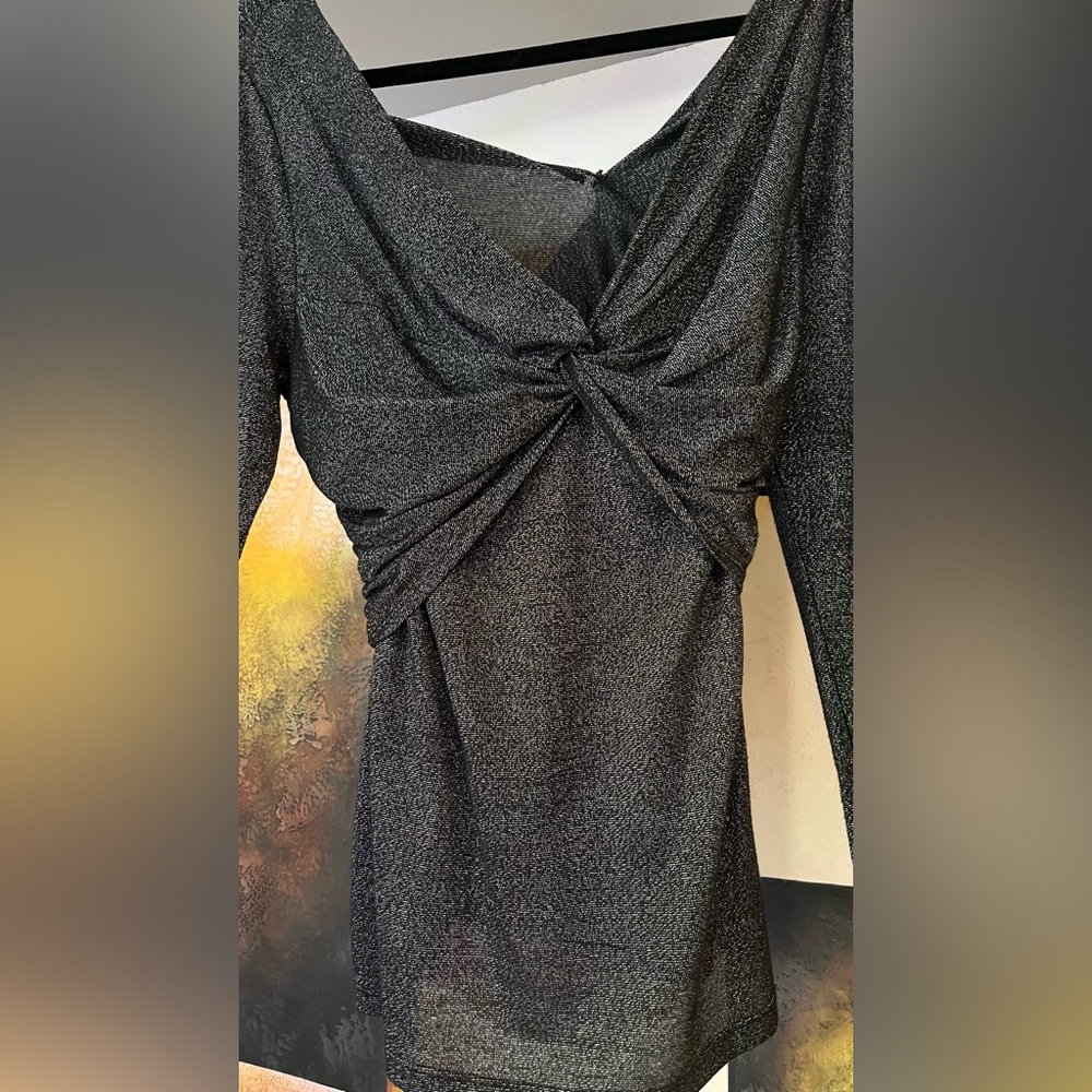 Donna Karan Empire Twist Front Waist Top long sleeve - Picture 5 of 12